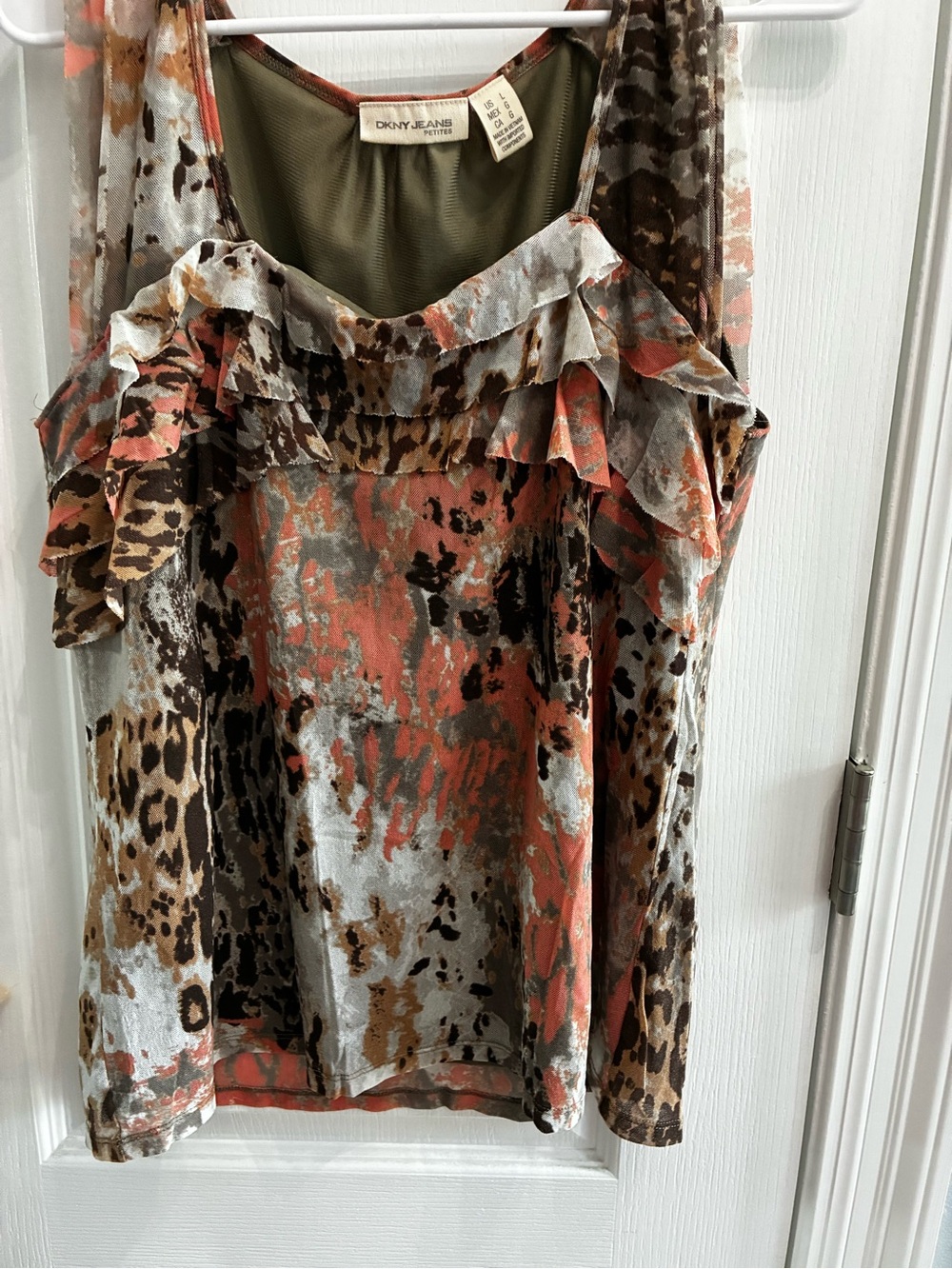 DKNY animal print top Size Large
